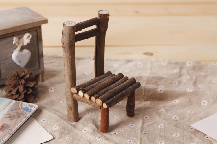 日单zakka杂货 天然实木手工创意小木椅 拍照道具 装饰木制品摆件
