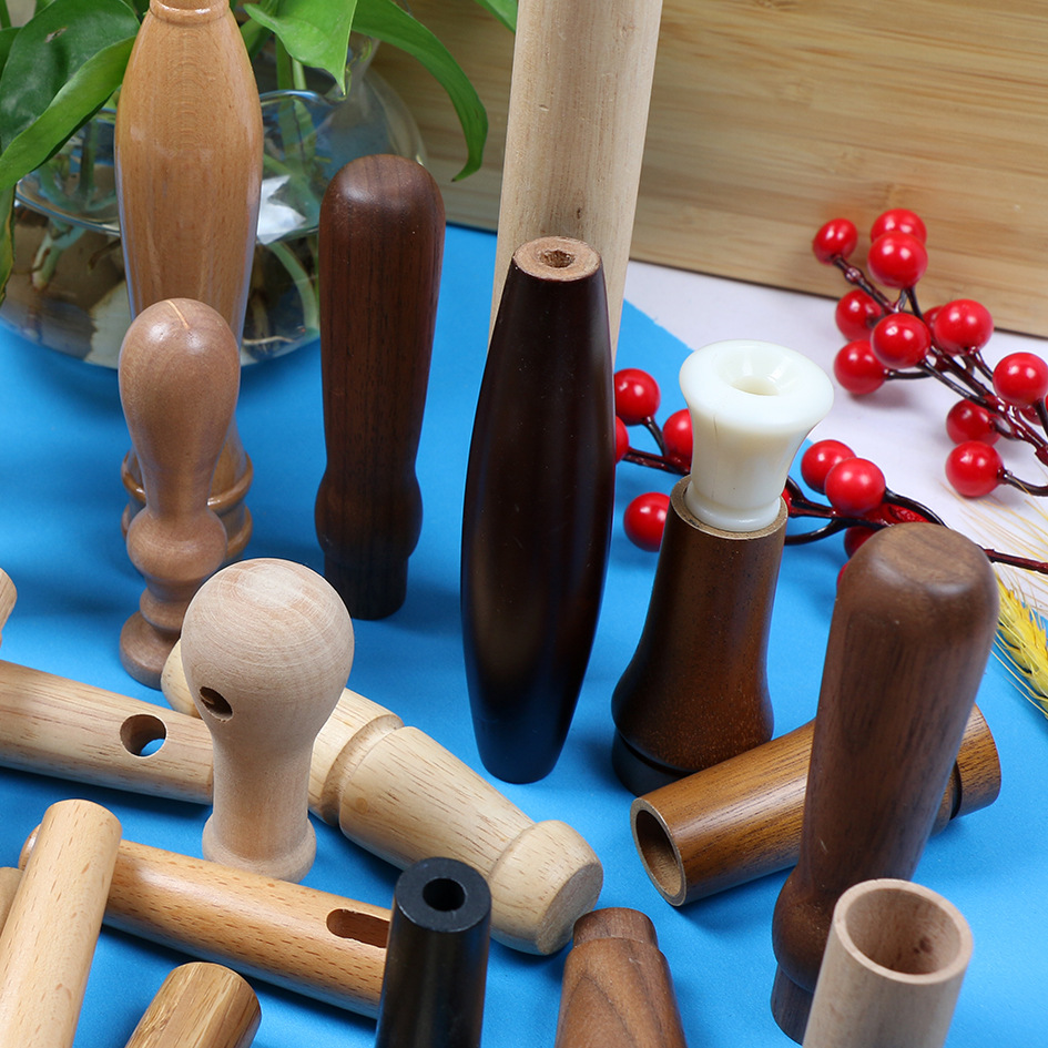 批发实木手柄咖啡壶手柄各种各样木把手刀具木柄通孔木手柄木制品
